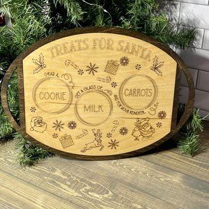 Custom Santa tray, cooks for santa tray, treats for santa tray, kids santa tray,